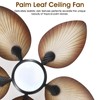 Tropical Ceiling Fans with Lights, 44 Inch Palm Leaf Outdoor