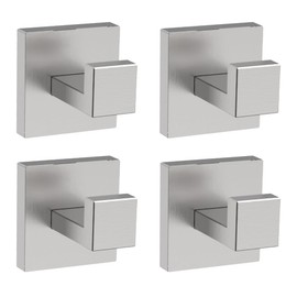 Hiuqixe 4 Pack Bathroom Towel Hook Brushed Nickel, Wall Mount Heavy Duty Wall Hooks, SUS 304 Stainless Steel Coat Hook ath Towel Hooks Robe Hook Holder