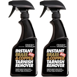 Flitz Instant Brass and Copper Tarnish Remover - 16oz Bottle of USA-Made Organic Rust Remover Spray (No-Rub) - Removes Stains & Oxidation from Glass & Aluminum - Brass Cleaners That Work (2 Pack)