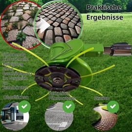 Vyloky Iron Double Thread Head with Tapping System, Robust Thread Spool for Brush Cutter, Simple Thread Adapter and Non-Slip Handle (Hole Size 5 mm, 4S + Trimmer Line)