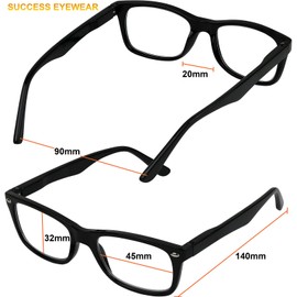 Success Eyewear Reading Glasses Set of 4 Quality Readers Spring Hinge Glasses for Reading for Men and Women Set of 2 Black and 2 Clear +2.5