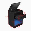 Auromie Nightstand with Charging Station and LED Lights, Concealment Furniture