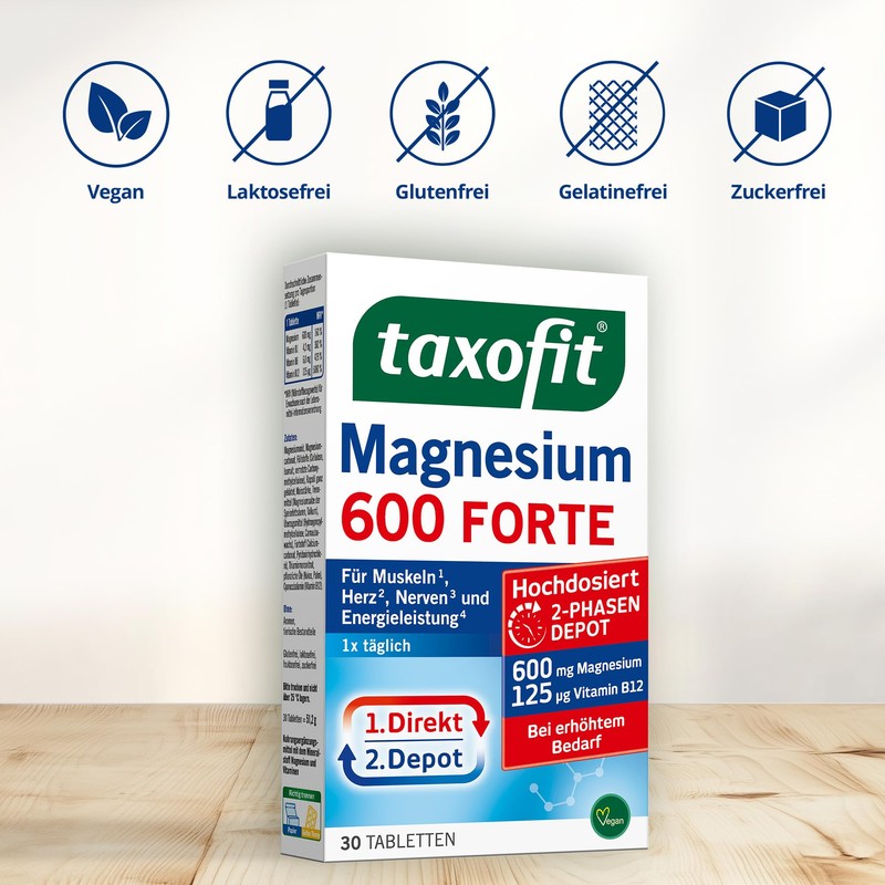 taxofit Magnesium 600 Forte for Muscles, Heart & Energy, 5