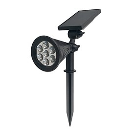 LICHT DISCOUNT SW6064 LED Solar Garden Light 3000 K Warm White Ground Spotlight with Ground Spike Path Light