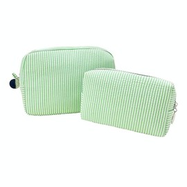 Lyssiatina Cosmetic Bag with Streaks, green&green, 8.21"x5.3"x3.6"