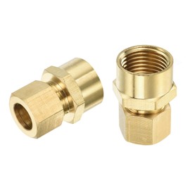 sourcing map 3Pcs Brass Compression Tube Fitting, 1/2" Tube OD x 1/2" NPT Female Connector Straight Coupling Adapter Union Fittings
