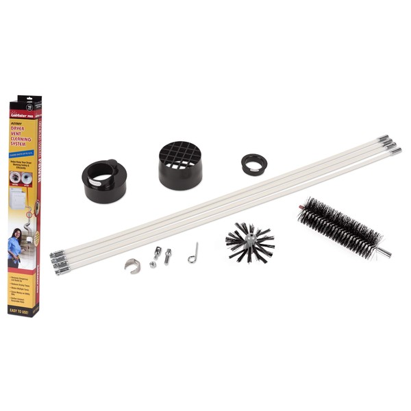 Dryer Vent Duct Cleaning Kit - Gardus RLE208 LintEater Pro Rotary Dryer Vent Cleaner Kit, Removes Lint, Extends Up to 12’, Dryer Duct Cleaning Kit, Forward & Reverse Cleaning, Air Duct Cleaning Tools