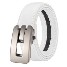 JunLTX Men's Belt, Auto-Lock Type, No Holes, Work, Gentleman's Business, Casual, Automatic Buckle, Stepless Adjustable, Width: 1.4 inches (3.5 cm), 130