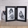 Malden Double Vertical 5x7 Picture Frame - Wide Real Wood