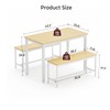 Tatub Dining Table Set for 4, 3-Piece Kitchen Table with