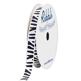 Ribbli Grosgrain White/Black Zebra Craft Ribbon,3/8-Inch x10-Yard,Use for Gift Wrapping,Party Decoration,Hair Bows,All Crafting and Sewing