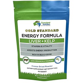 Grass Fed Beef Liver with Wild Harvested Kelp Energy Formula — Natural B12, Iodine, Iron & Vitamin A (120G Powder)