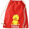 Shirtinstyle Children's Gym Bag Animals Duck Chick with Name of