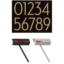modbox USA Modern Mailbox Numbers, Custom Cut to Order, Set of 2 (Gold)