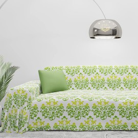 Byour3 - Sofa Cover 100% Pure Cotton 2 3 4 Seater Sofa Cover Sofa Throw Also for Corner Sofa L U Shape Sofa Couch Cover All Couch Cover Washable Floral Pattern (Green, 3 Seater)