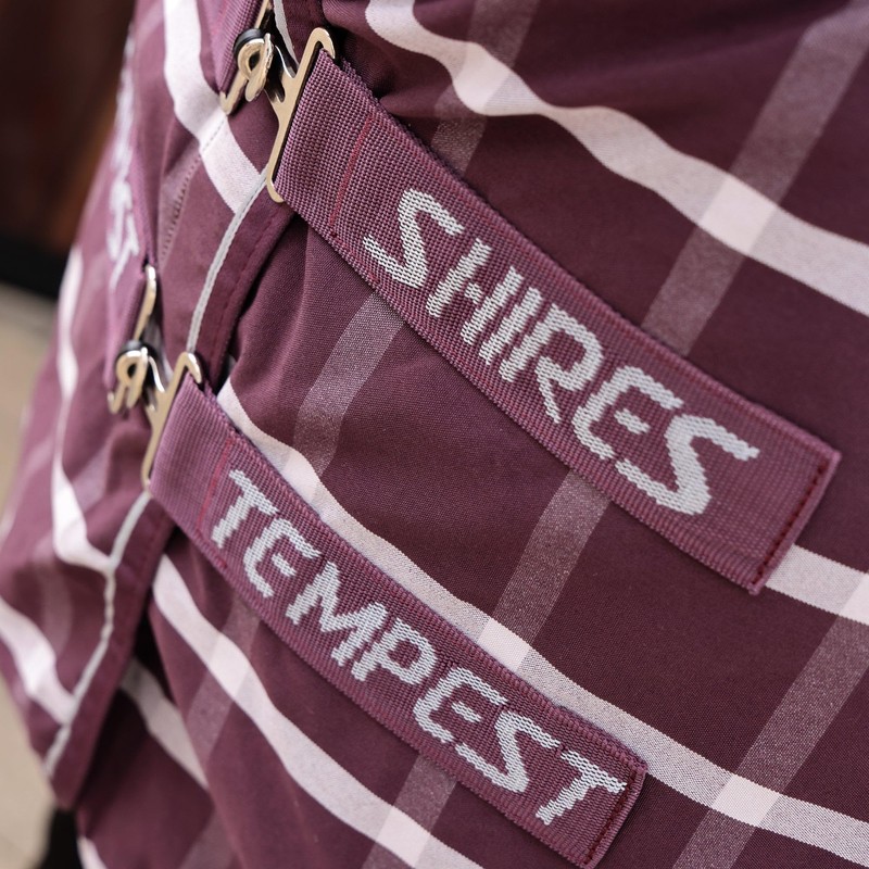 Shires Tempest Original Stable Sheet - Maroon Check 5ft9