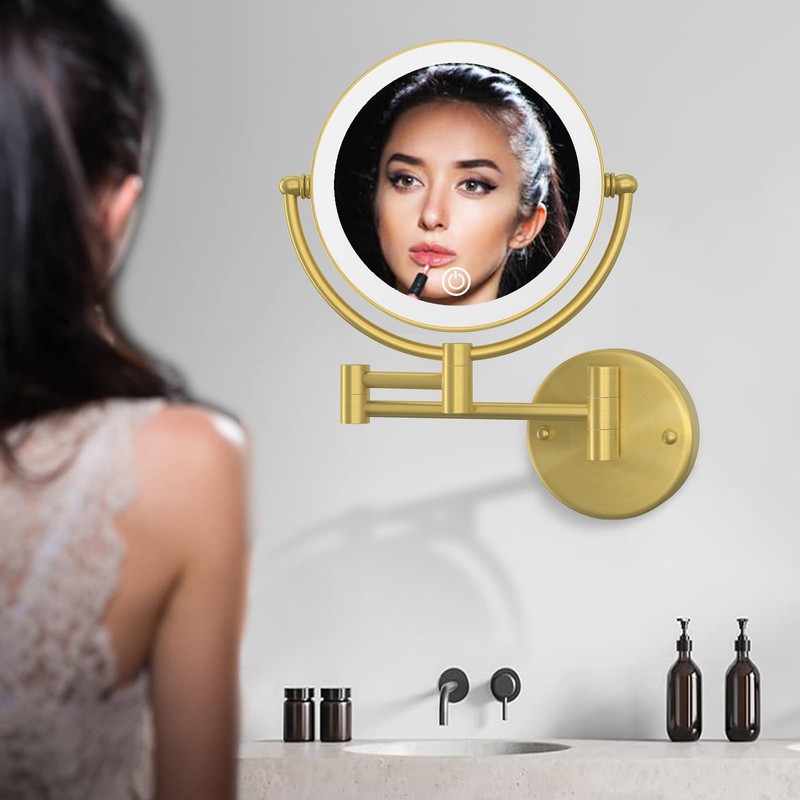 Make up Mirror Wall Mounted Lighted 10X Magnifying Hard Wired,