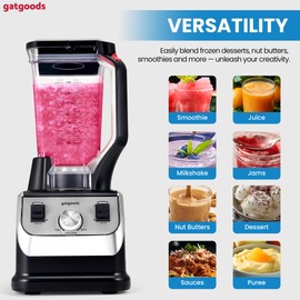 GATGOODS 72 oz Blender, 2200W Professional Kitchen Countertop Blender, Self-Cleaning, Variable Speed, Dishwasher Safe