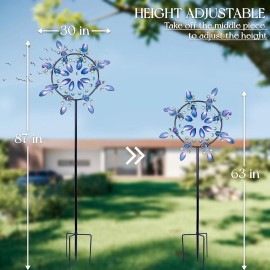 No Brand 87"x30" Large Wind Spinners Outdoor, Kinetic Metal Wind Spinners for Yard Garden