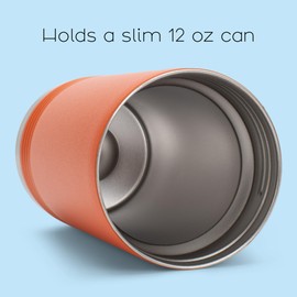 100 North German Shorthaired Pointer Orange 6 x 2.25 Stainless Steel Double Walled Slim Can Insulated Beverage Holder