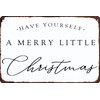 ICRAEZY Have Yourself a Merry Little Christmas Metal Tin Sign