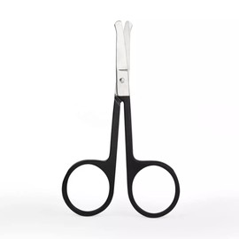 Tijeras de vello facial curvo y redondeado para hombres y mujer, tijeras para cortar el vello de la nariz, Barba, Bigote, ceja, pestañas, cutícula, punta afilada, curva y redonda, grooming. (19406)