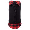 The Worthy Dog Plaid Layered-Look Two-fer Pet Pullover Cardigan Sweater,