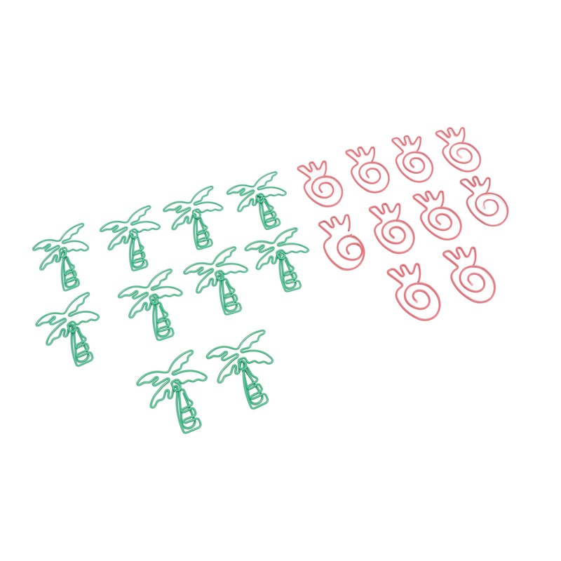 100pcs Paper Clips Portable Mini Electroplating Green Tree Pink Strawberry