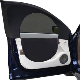 2 pcs Car Window Shade, Zipper Breathable Mesh Car Window Cover,Highly Elastic Car Camping Car Sun Shade for Blocks UV Rays