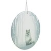 Northlight Arctic Fox Porcelain Disc Christmas Ornament - 4" -