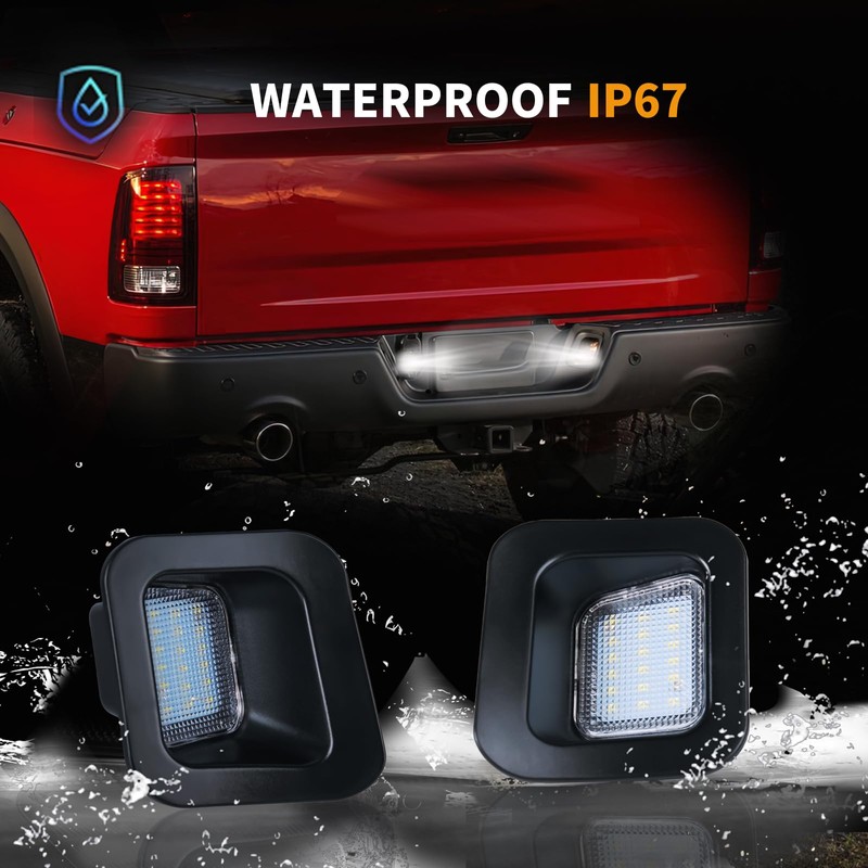 DERMOKA LED License Plate Lights with Metal Retainer Clips For