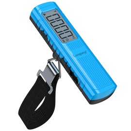 Battery-Free Digital Luggage Scale, 110lbs/50kg Portable Handheld Hanging Scale for Luggages, Suitcases, Backpacks & Bags, Easy Weighing for Travel, No Need Batteries (Blue)