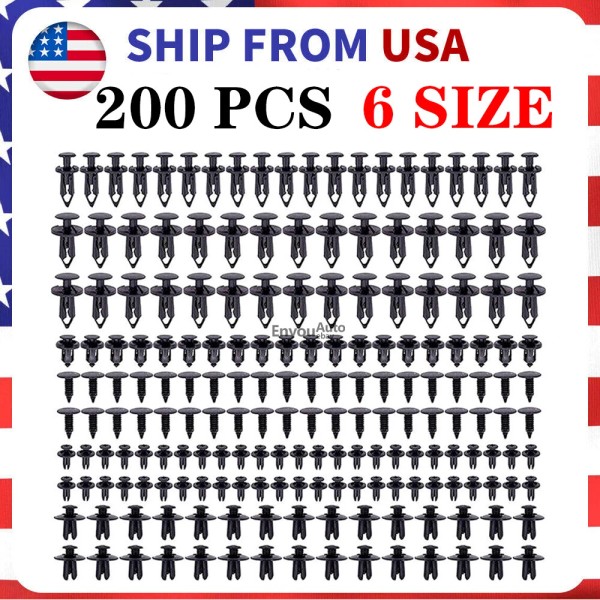 Unbranded 200Pcs Bumper Clips Retainer Auto Car Rivets Fastener Fender