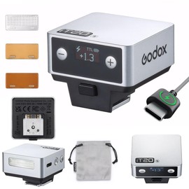 Godox IT20 S IT20S Flash for Sony,GODOX iT20S IT20 S Mini Camera Flash, TTL/Manual Modes,7.4V 300mAh Battery,1.5s Recycle,with ±⅓ Increment,Hot Shoe Triggering,Includes Spreader/Color Filter (Silver)