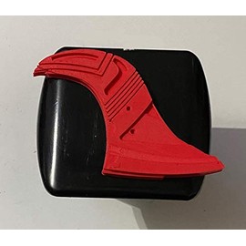 LicensePlateFreak Yondu Fin in 3D - 2 inch Trailer Hitch Cover Black with RED - Cool Boomarang Robot Style