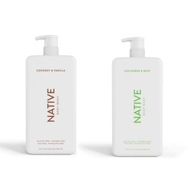 Native Body Wash | Coconut & Vanilla, Cucumber & Mint - 36 oz bottle with pump - Pack of 2