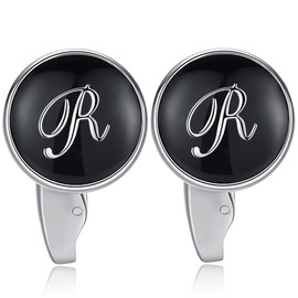 Honey Bear Alphabet Letter Cufflinks for Men's Shirt, Business Wedding gift (R)