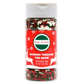 Mystic Sprinkles Christmas Holiday Nonpareil Sprinkle Mixes (Dashing Through the Snow! 4oz)
