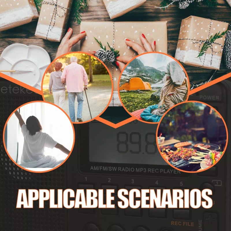 Retekess V115 Digital Radio AM FM, Portable Shortwave Radios, Rechargeable