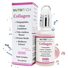 Suero facial de colágeno con polypeptidos y extractos botánicos para reducir arrugas y líneas de expresion