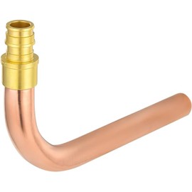 (Pack of 5) EFIELD Pex-A Expansion F1960 Connection, Copper Stub Out Elbow with Wall Flange, 1/2"-6 Inch Length,(STUB002)