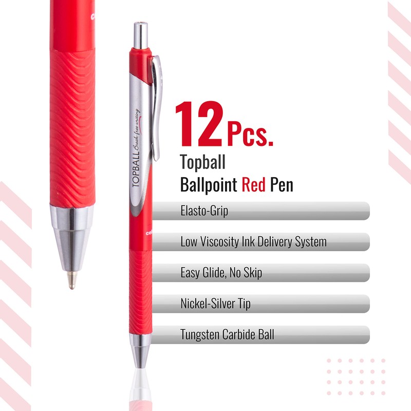 Cello Topball Grip Retractable Ballpoint Pens | Medium Point (1.0