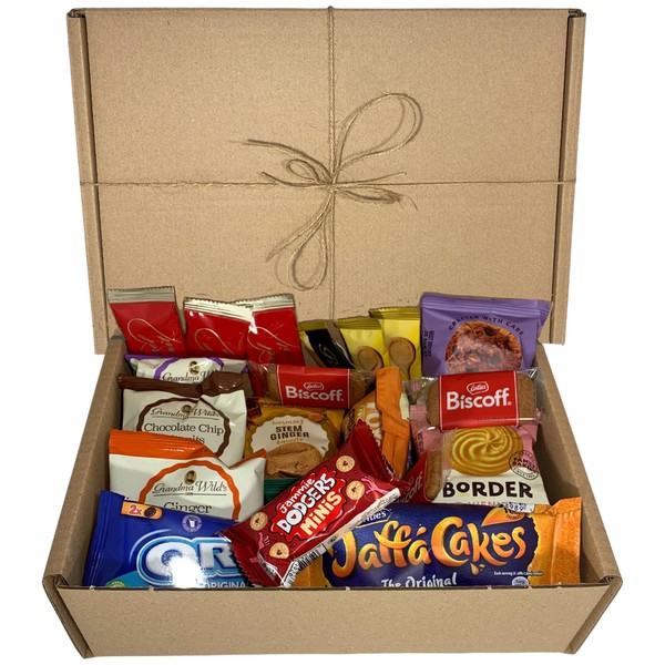 Biscuits Gift Set Hamper Bundle Contains 26 Packs of Individually Wrapped Biscuits. Biscuit Hamper Includes a Variety of Loved Biscuits Inside this Biscuit Box.