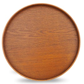 Wooden Tray, Round, Cafe Tray, Japanese Tray, Round Shape, Popular, Stylish, Natural Wood, Lacquered Lunch, Bon Festival, Glitter, Cafe, Retro, Tea Brewing, Hospitality, Entertaining, Nature, Polite