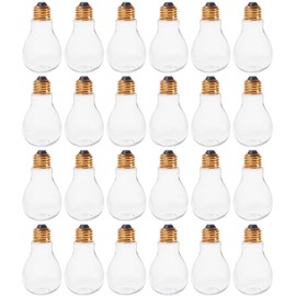 Creative Hobbies® Clear Fillable Plastic Light Bulbs – DIY Crafts, Party Favors & Wedding Decor – Standable Design | 24 Pack
