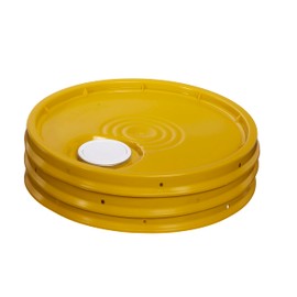 Hudson Exchange Lid with Spout and Gasket for 3.5, 5, 6, and 7 gal Buckets, HDPE, Yellow, 3 Pack