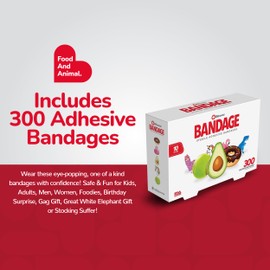 BioSwiss Bandages, Assorted Animal, Fun, and Food Shaped Self Adhesive Bandage, Latex Free Sterile Wound Care, 300 Count