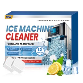 Ice Machine Cleaner Maker Descaler, 12 Ice Maker Cleaner Tablets, Remove Hard Water Mineral Buildup Clean Tablets Ice Makers, Nickel Safe Scale Remover for All Ice Machines