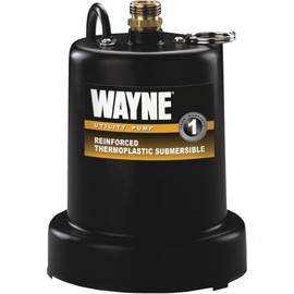 WAYNE TSC130-1/6 HP Reinforced Thermoplastic Submersible Multi-Use Pump - Up to 1,250 Gallons Per Hour - Heavy Duty Multi-Use Pump