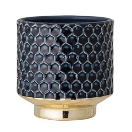 Nordring Ceramic Flower Pot Goldy - colorful Planter, Pot for plants, sukkulents Size M (12,5 cm ø) Dia 5-1/8", Stoneware, petrol